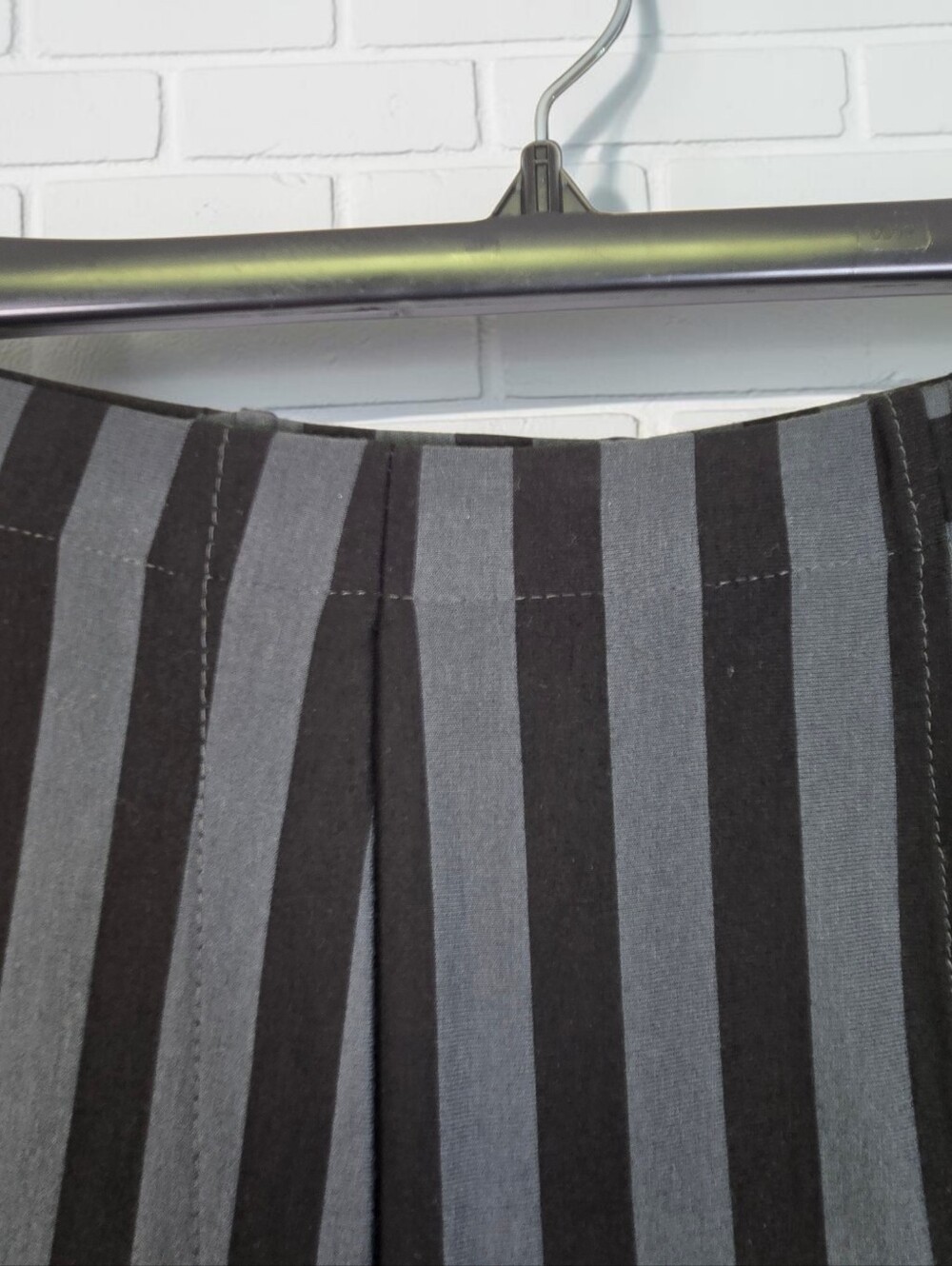 Alembika Knit Lantern Pant Black Grey Stripes Wide Leg Art To Wear Size 3 / Med - Picture 6 of 16